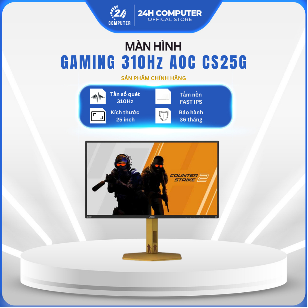 [FULL VAT] MÀN HÌNH GAMING 310Hz AOC CS25G 310Hz | NEW| CHÍNH HÃNG| Bảo hành 36 tháng