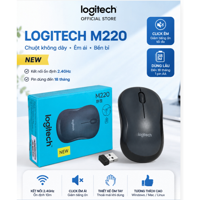 CHUỘT KHÔNG DÂY LOGITECH M220