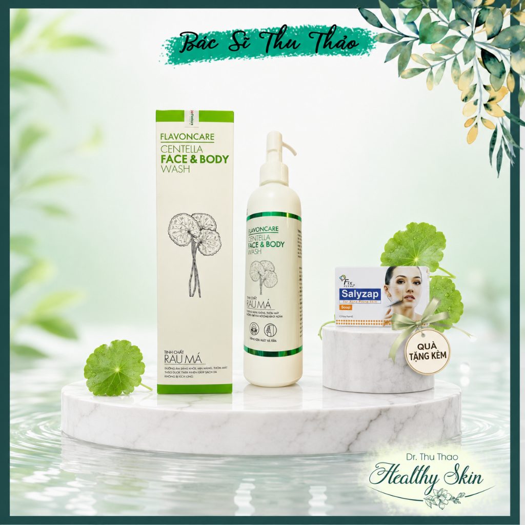 [240mL] FLAVONCARE CENTELLA FACE AND BODY WASH - SỮA RỬA MẶT VÀ TẮM TOÀN THÂN CHO DA NHẠY CẢM