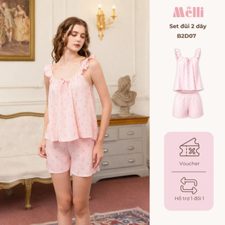 Set Đồ Ngủ Nữ 2 Dây Cánh Tiên – Set Mặc Nhà Chất Đũi Cotton Mềm Mịn Siêu Mát Mùa Hè
