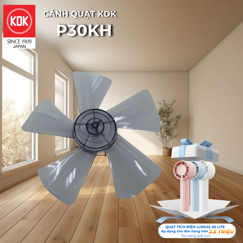 Cánh quạt KDK P30KH chính hãng - cánh dùng chung cho quạt lửng Panasonic F307KH
