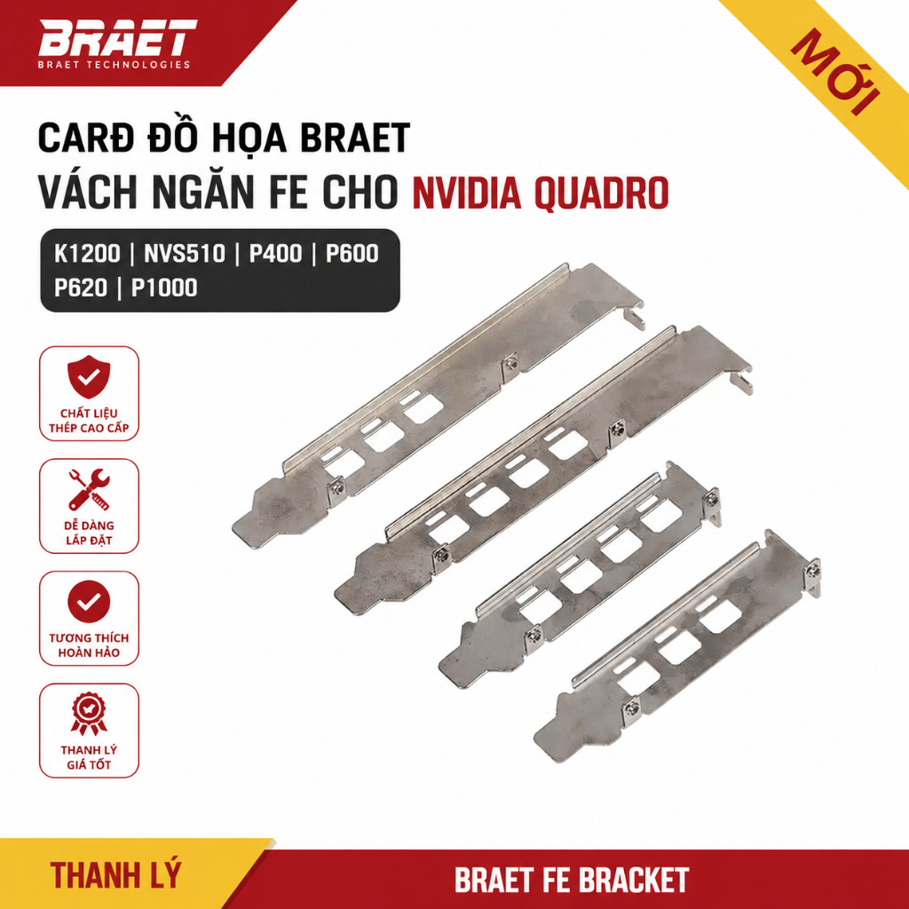 Thanh lý bracket card Quadro P400 P600 P620 P1000 mới 100%, hàng đẹp