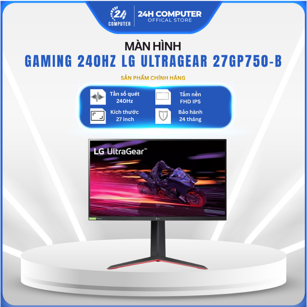 [FULL VAT] MÀN HÌNH GAMING 240HZ LG ULTRAGEAR 27GP750-B | NEW| CHÍNH HÃNG| Bảo hành 24 tháng