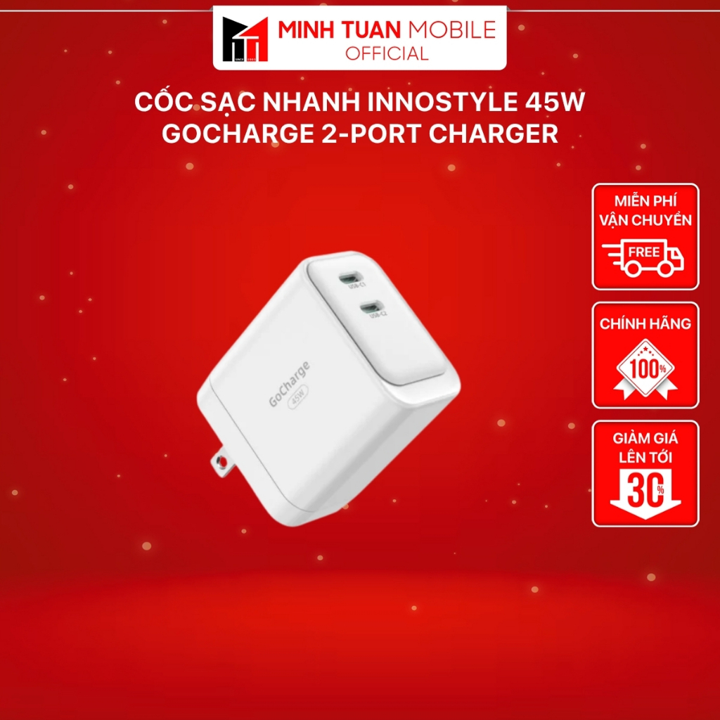 Cốc Sạc Nhanh Innostyle 45W GoCharge 2-Port Charger