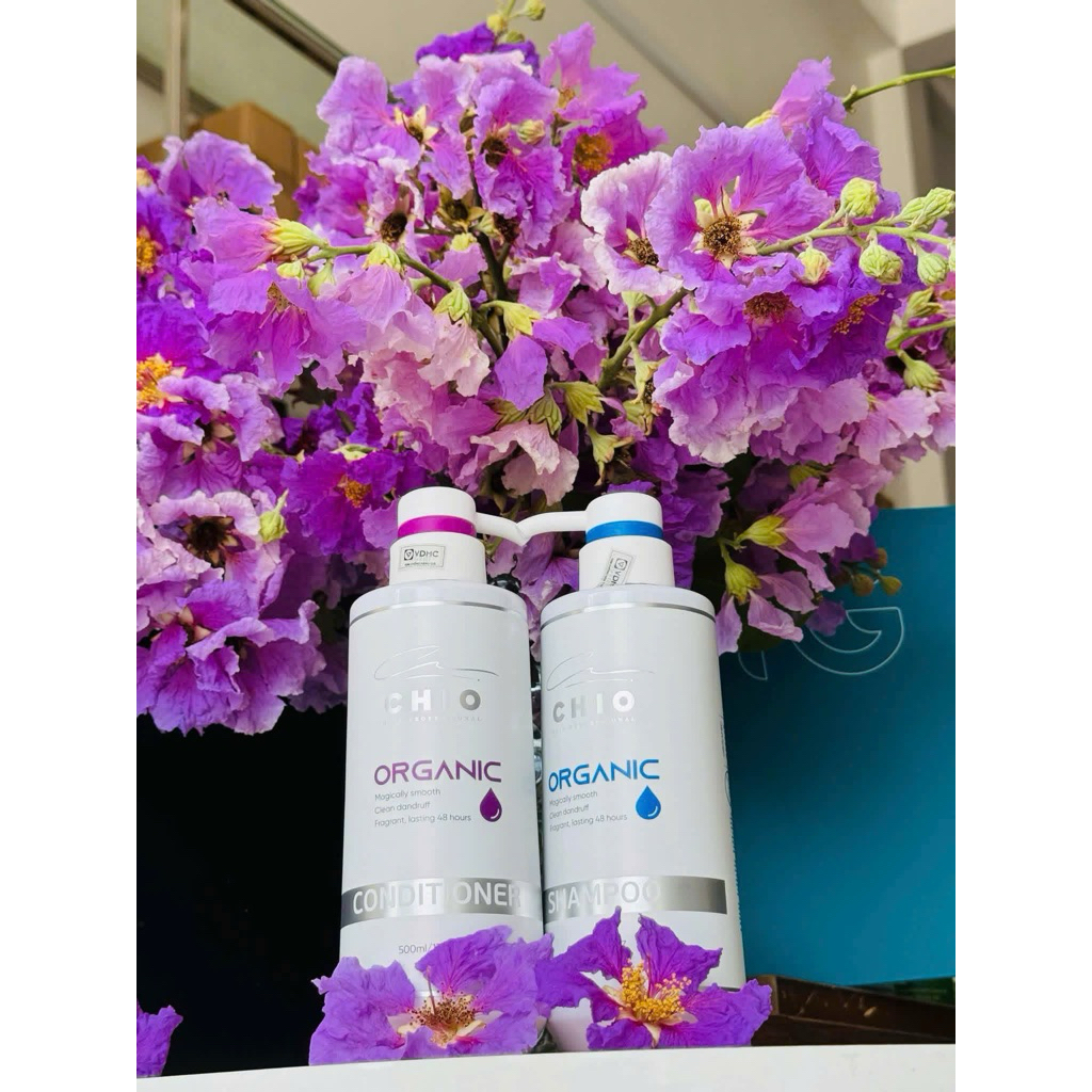 Combo Dầu Gội + Dầu Xả CHIO Organic 500ml Chính Hãng Phục Hồi Tóc Khô Xơ Mềm Mượt