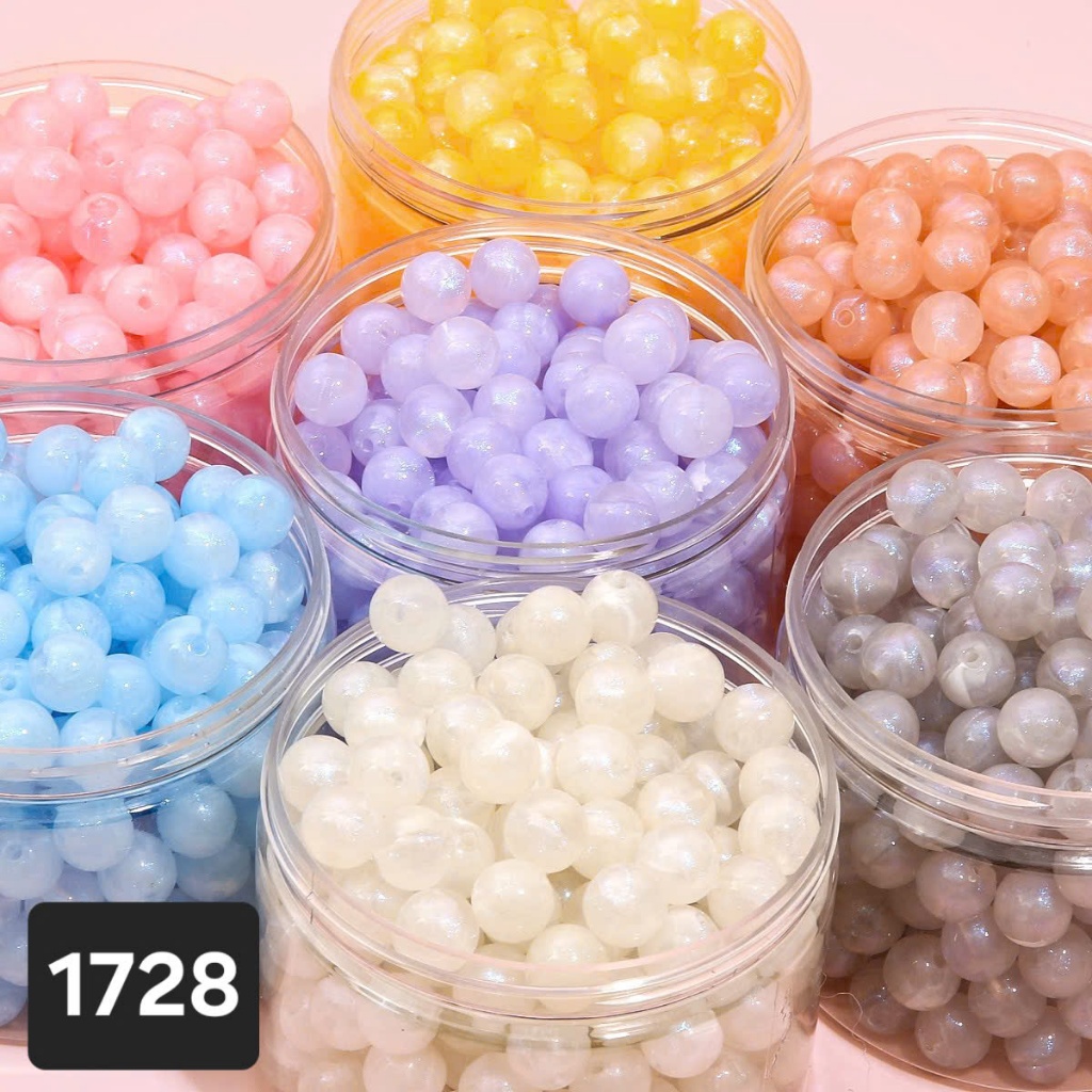 Hạt tròn giấc mơ ánh sáng xanh lấp lanh 8mm và 12mm, nguyên liệu làm vòng tay. Nguyên liệu DIY