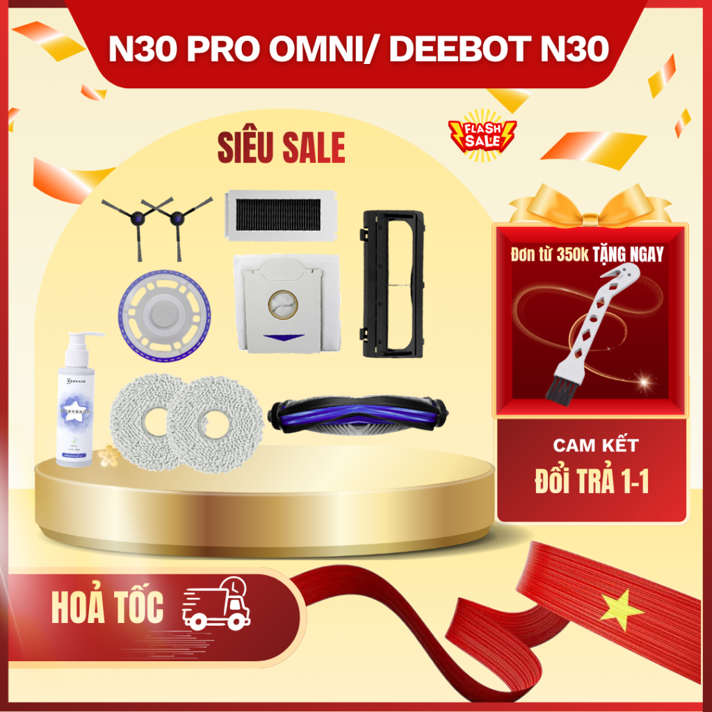 Deebot N30 Pro Omni - Phụ kiện robot hút bụi lau nhà N30 Pro Omni / Deebot N30- Khăn lau - Túi rác
