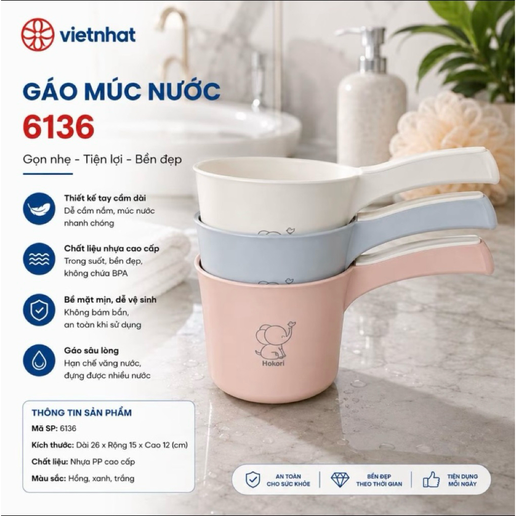 Gáo múc nước sâu lòng,gáo nhật sâu 6136