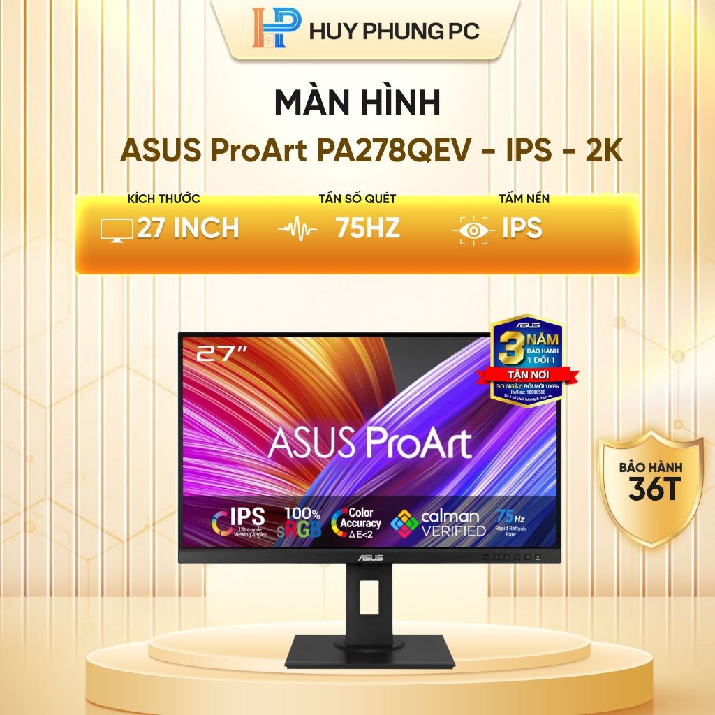 Màn Hình Đồ Họa ASUS ProArt PA278QEV (27 inch - IPS - 2K - 75Hz - 5ms) - New - bảo hành 36th