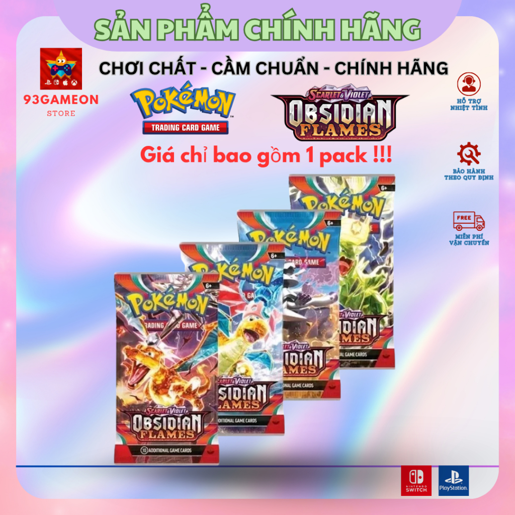 [CHÍNH HÃNG] Pokemon TCG: Scarlet & Violet - Obsidian Flames Booster Pack