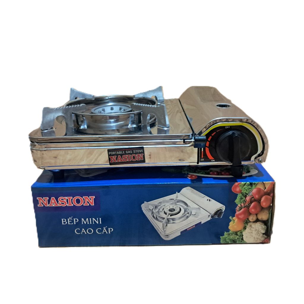 Bếp Gas Du Lịch, Bếp Gas Inox Nasion, Bếp ga mini dùng bình gas, lon ga mini - Hàng Chính hãng