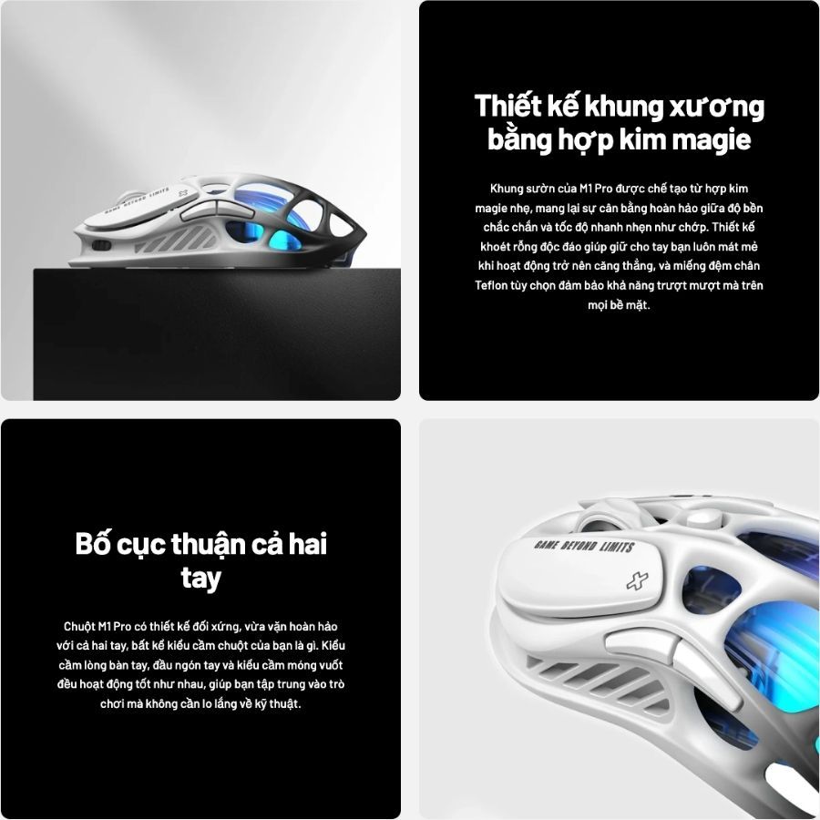 Chuột Gaming Không Dây GravaStar Mercury M1 Pro Gradient Black | 8K Polling Rate | 3 Chế Độ | RGB | BigBuy360 - bigbuy360.vn