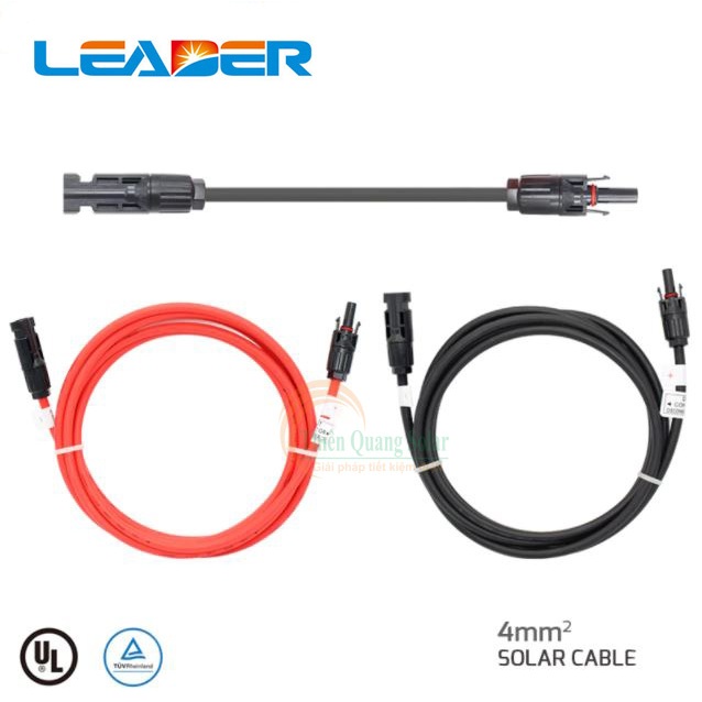 Dây cáp điện Solar 4.0MM hãng Leader bấm sẵn đầu nối MC4