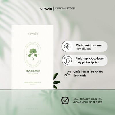 [Combo 10 Miếng] Mặt Nạ Phục Hồi, Giảm Kích Ứng, Làm Sáng Elravie HyCicaMue Recovery Mask 1 Chiếc 25g