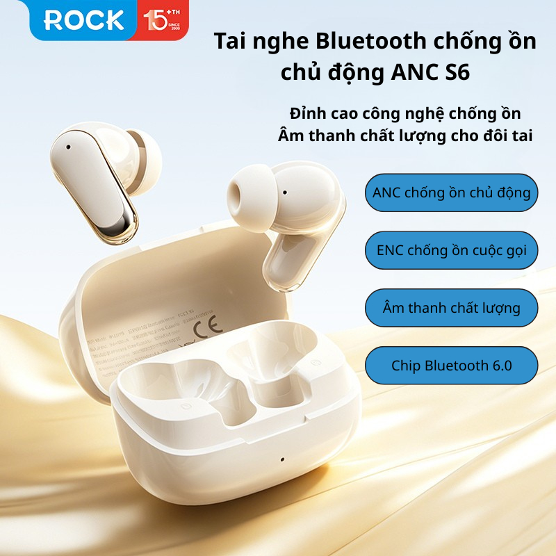Tai nghe Bluetooth nhét tai Rockspace S6 ANC Chống ồn chủ động Bluetooth 6.0 Pin 25 giờ | BigBuy360 - bigbuy360.vn