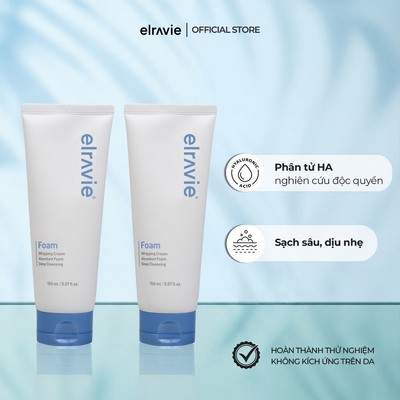 Set 2 Sữa Rửa Mặt Tạo Bọt Làm Sạch Sâu Elravie Deep Cleansing Perfect Foam 150ml