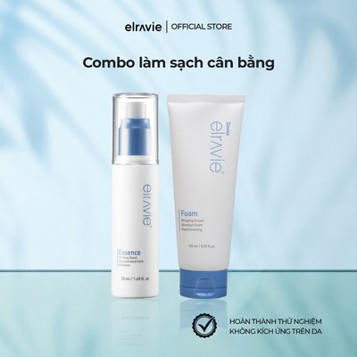 Combo Làm Sạch Cân Bằng Elravie Deep Cleansing Foam & Reset Essence