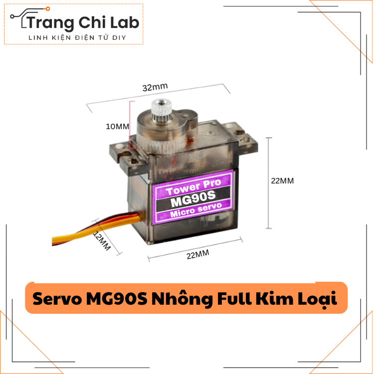 (2 cái) Servo MG90S Nhông Full Kim Loại - Động Cơ RC Servo Cho Robot Arduino ESP32 STEM DIY