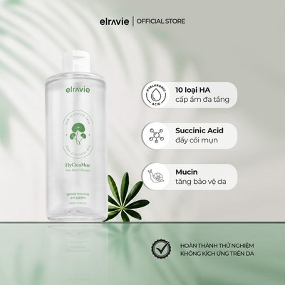 Ủ Mụn Làm Sạch Sâu Elravie HyCicaMue Pore Deep Cleanser 500ml