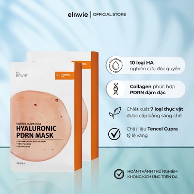 Set 2 Hộp 10 Mặt Nạ Chăm Sóc Đàn Hồi Elravie Hyaluronic PDRN Mask 25g/ea