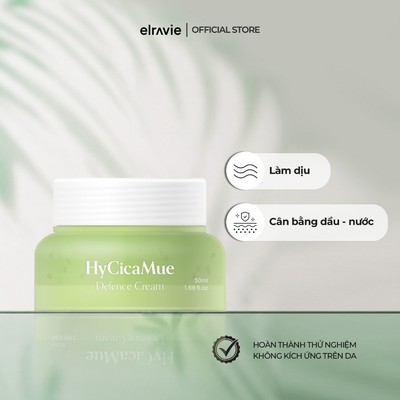 Kem Dưỡng Ẩm, Phục Hồi, Giảm Dầu Mụn Và Bảo Vệ Da Elravie HyCicaMue Defence Cream 50ml