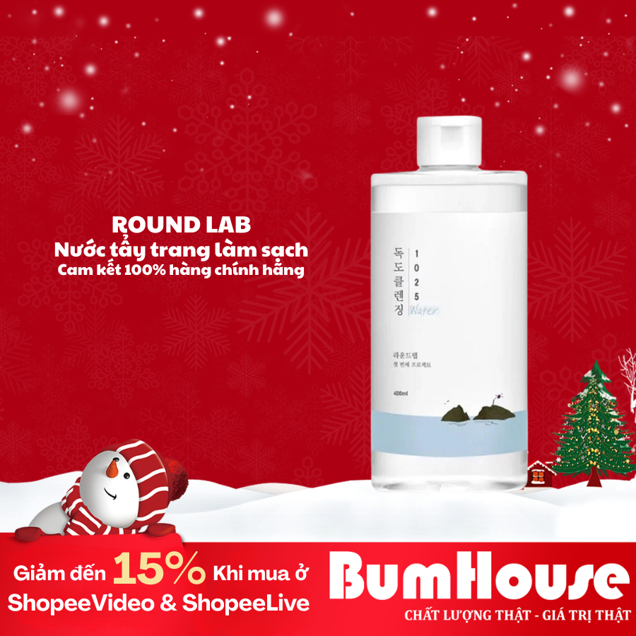 Nước tẩy trang Round lab 1025 Dokdo Cleansing Water 400ml Làm Sạch Da