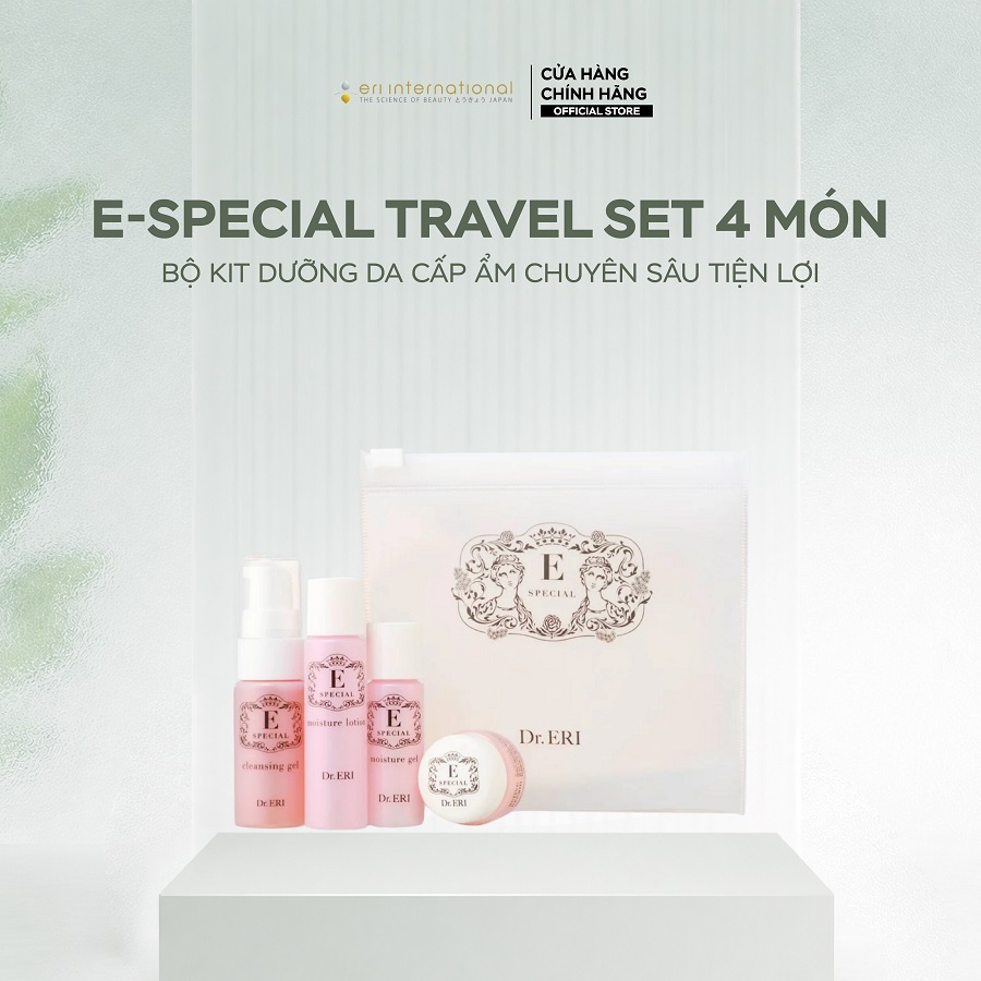Bộ kit dưỡng da cấp ẩm chuyên sâu tiện lợi E-Special Travel Set 4 món