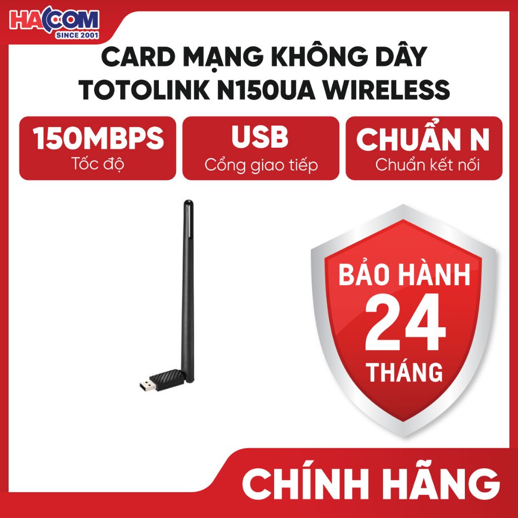 Card Mạng Không Dây USB Totolink N150UA Wireless N150Mbps - Bảo Hành 24 Tháng HACOM PC