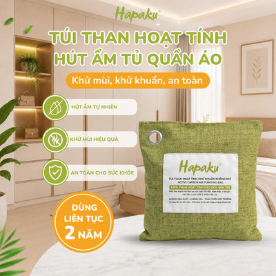 Túi Than Hoạt Tính Khử Mùi Phòng Ngủ, Hút Ẩm Tủ Quần Áo Hapaku, Khử Khuẩn Phòng Ngủ, Khử Mùi Nhà Mới