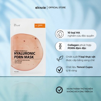Mặt Nạ Dưỡng Ẩm, Săn Chắc & Đàn Hồi Elravie Hyaluronic PDRN Mask 01 Miếng 25g