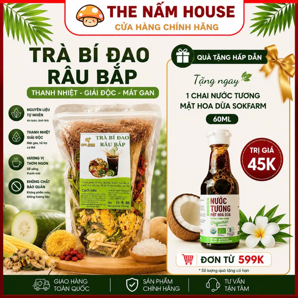 TRÀ BÍ ĐAO - QUẢ LA HÁN QNA FARM - HƯƠNG VỊ CỦA 11 LOẠI THẢO MỘC TÚI 150