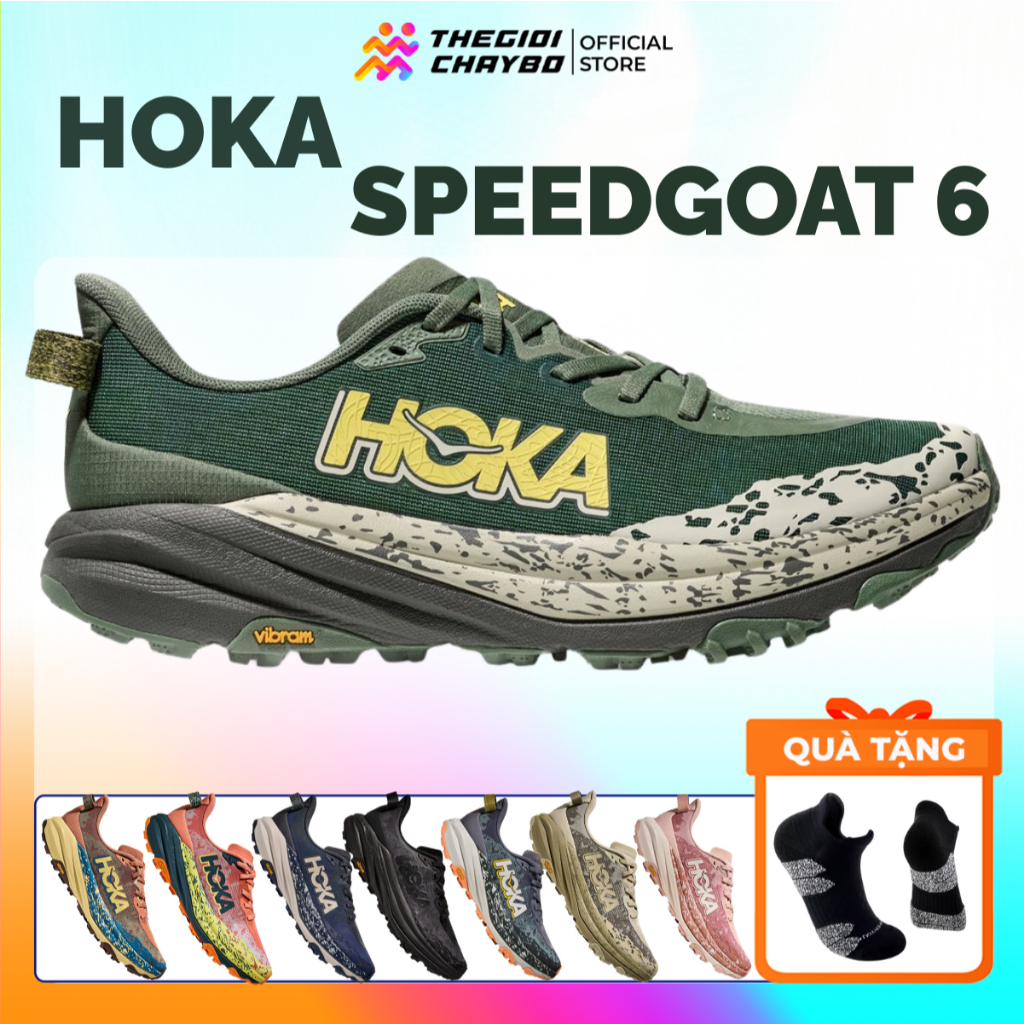 [Voucher 25%] Giày Chạy Trail Nam Nữ HOKA Speedgoat 6 Chính Hãng - Giày Leo Núi Nhẹ, Đế Bám Tốt