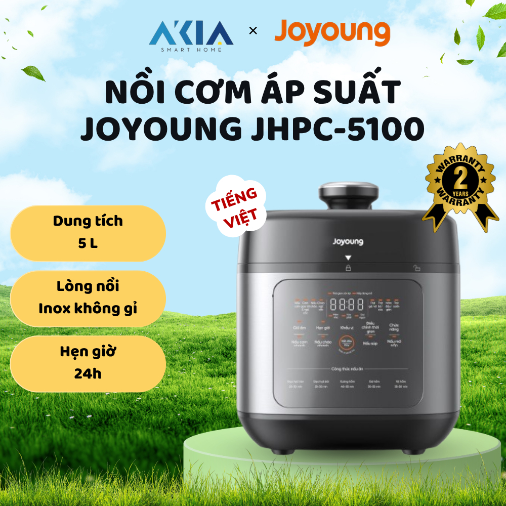 Nồi cơm áp suất JOYOUNG JHPC-5100 - 12 chức năng nấu sẵn, 2 lòng nồi chuyên biệt - Bảo hành 2 năm