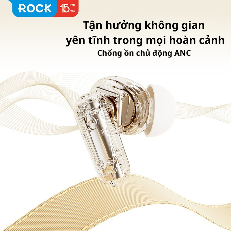 Tai nghe Bluetooth nhét tai Rockspace S6 ANC Chống ồn chủ động Bluetooth 6.0 Pin 25 giờ | BigBuy360 - bigbuy360.vn