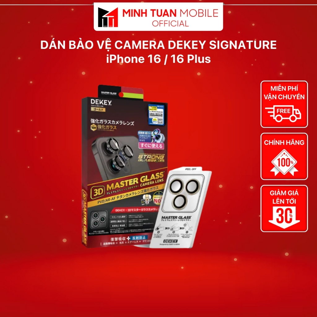 Dán Bảo Vệ Camera Dekey Signature iPhone 16 / 16 Plus c
