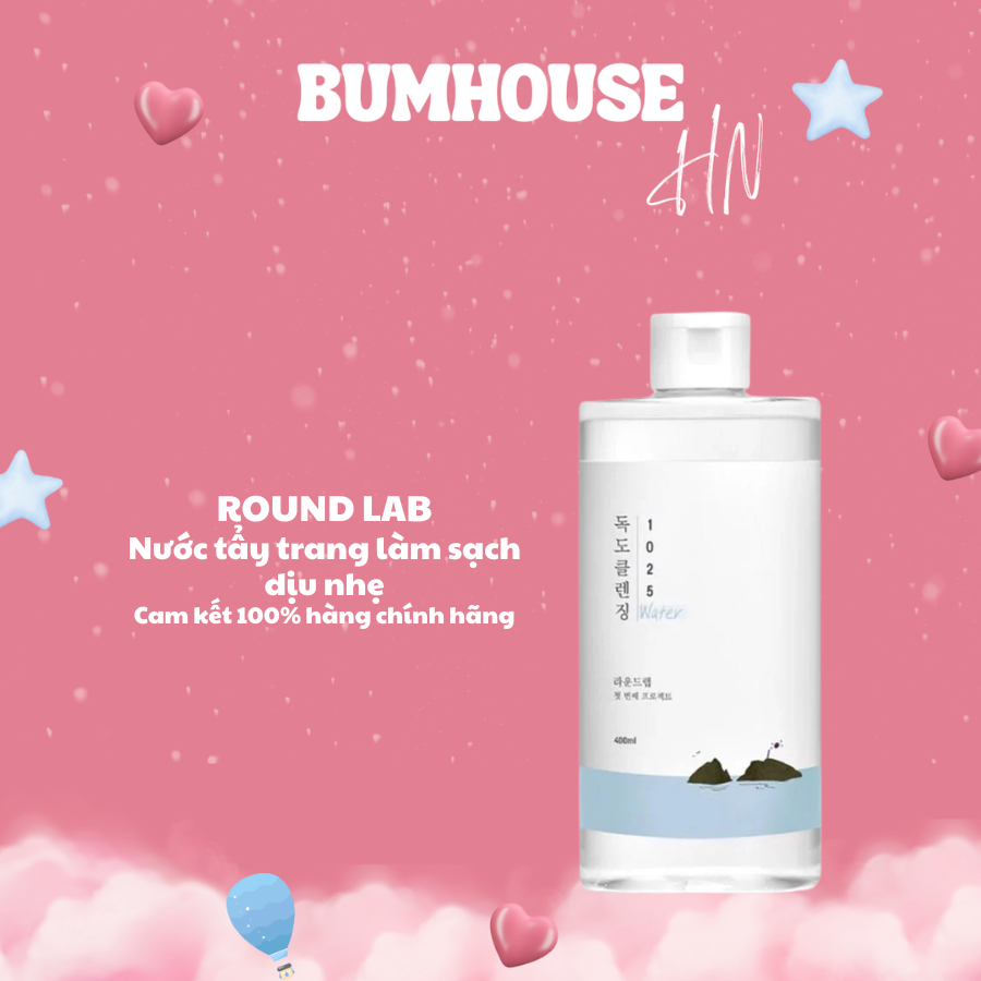 Nước tẩy trang Round lab 1025 Dokdo Cleansing Water 400ml Làm Sạch Da
