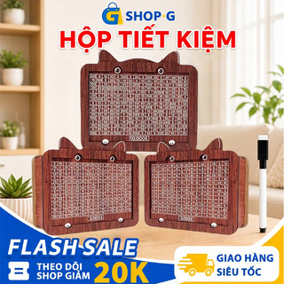 Hộp tiết kiệm tiền gỗ tai mèo để bàn tự lắp ghép tái sử dụng nhiều lần phù hợp mọi lứa tuổi quản lý chi tiêu