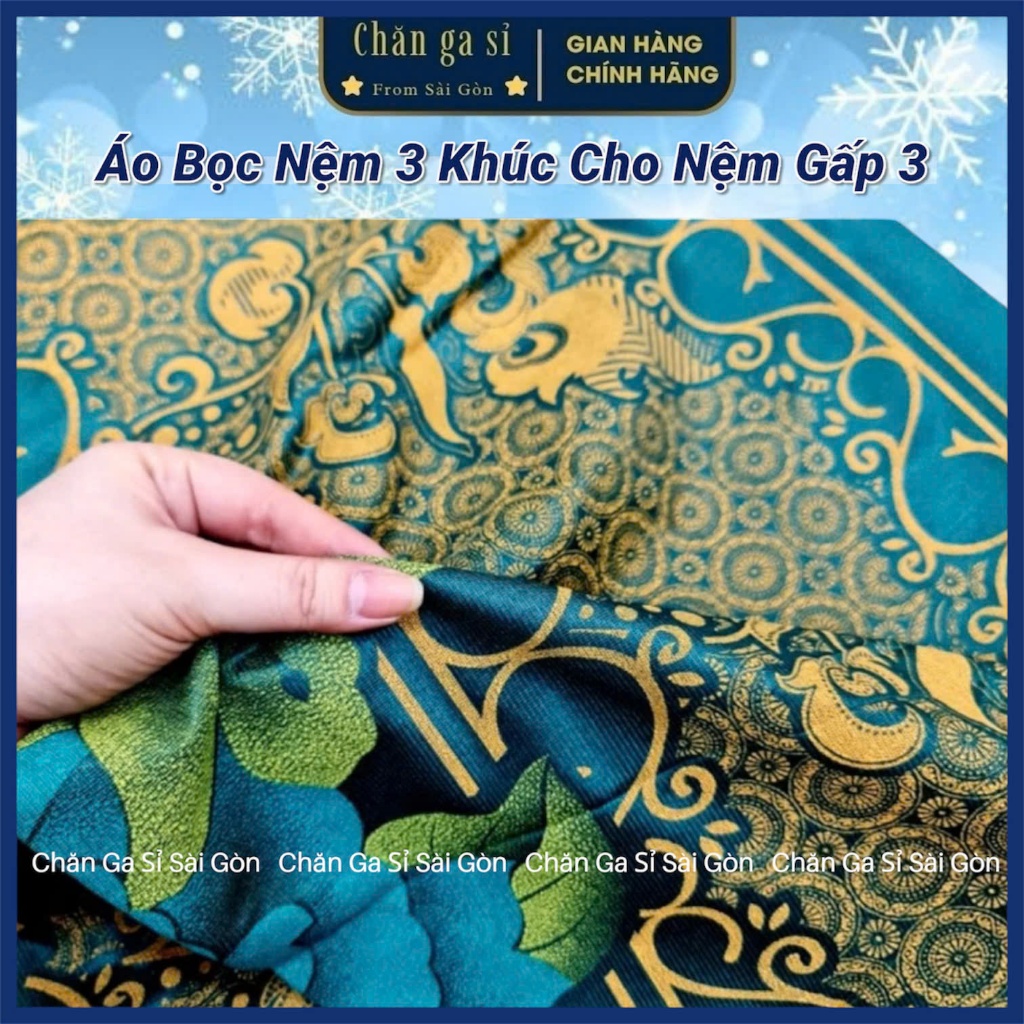 ♨️SIÊU RẺ_Aó bọc nệm 3 khúc dành cho nệm gấp 3 có khóa kéo lồng ruột nệm, áo nệm vải gấm Valize, đủ 