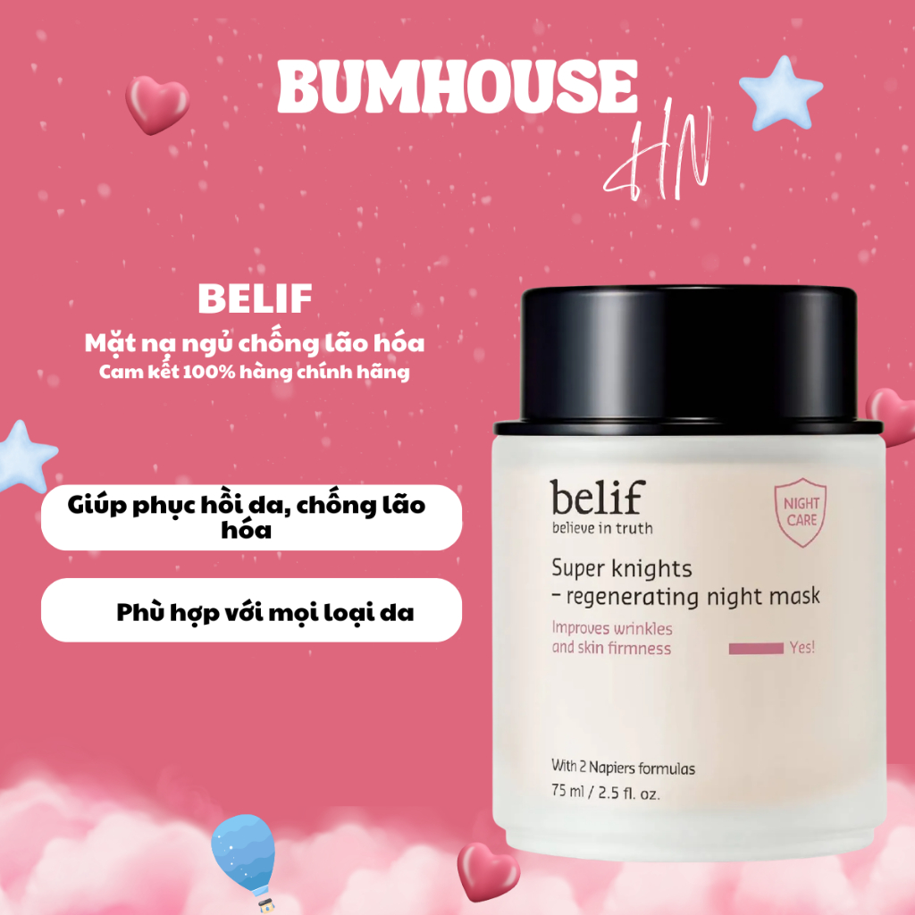 Mặt nạ ngủ phục hồi, giảm lão hóa Belif Regenerating Mask 30ml/75ml