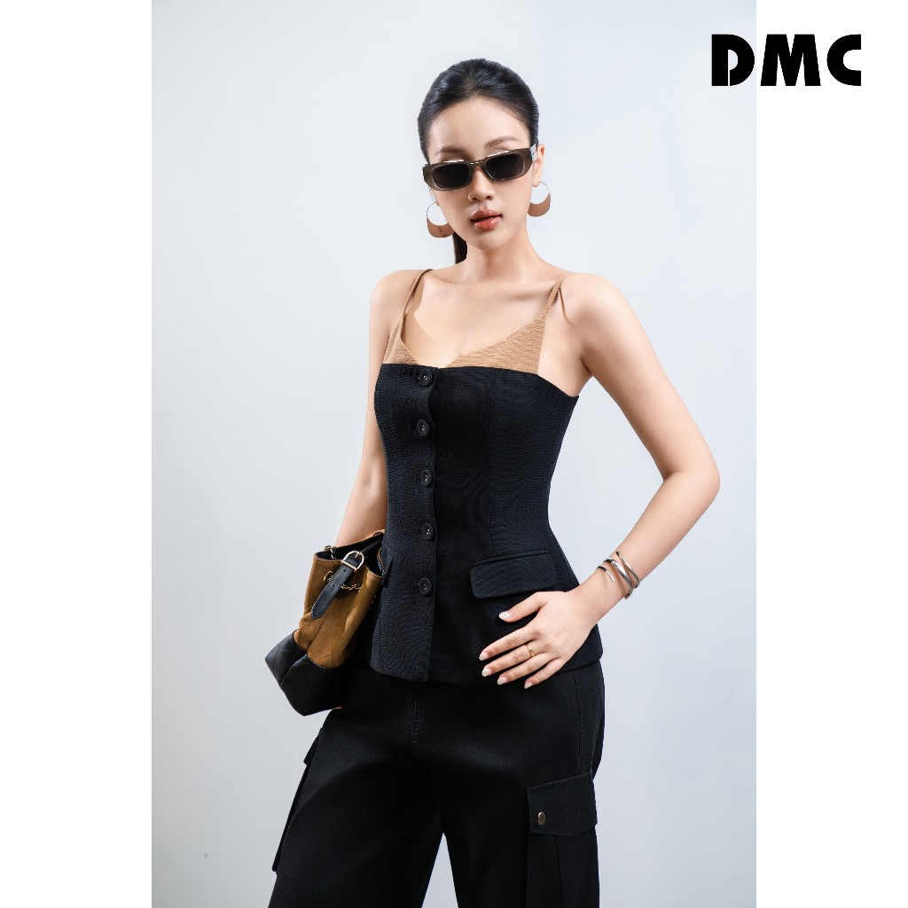 Áo hai dây kiểu nữ thời trang DMC (Black Raw Camisoles)