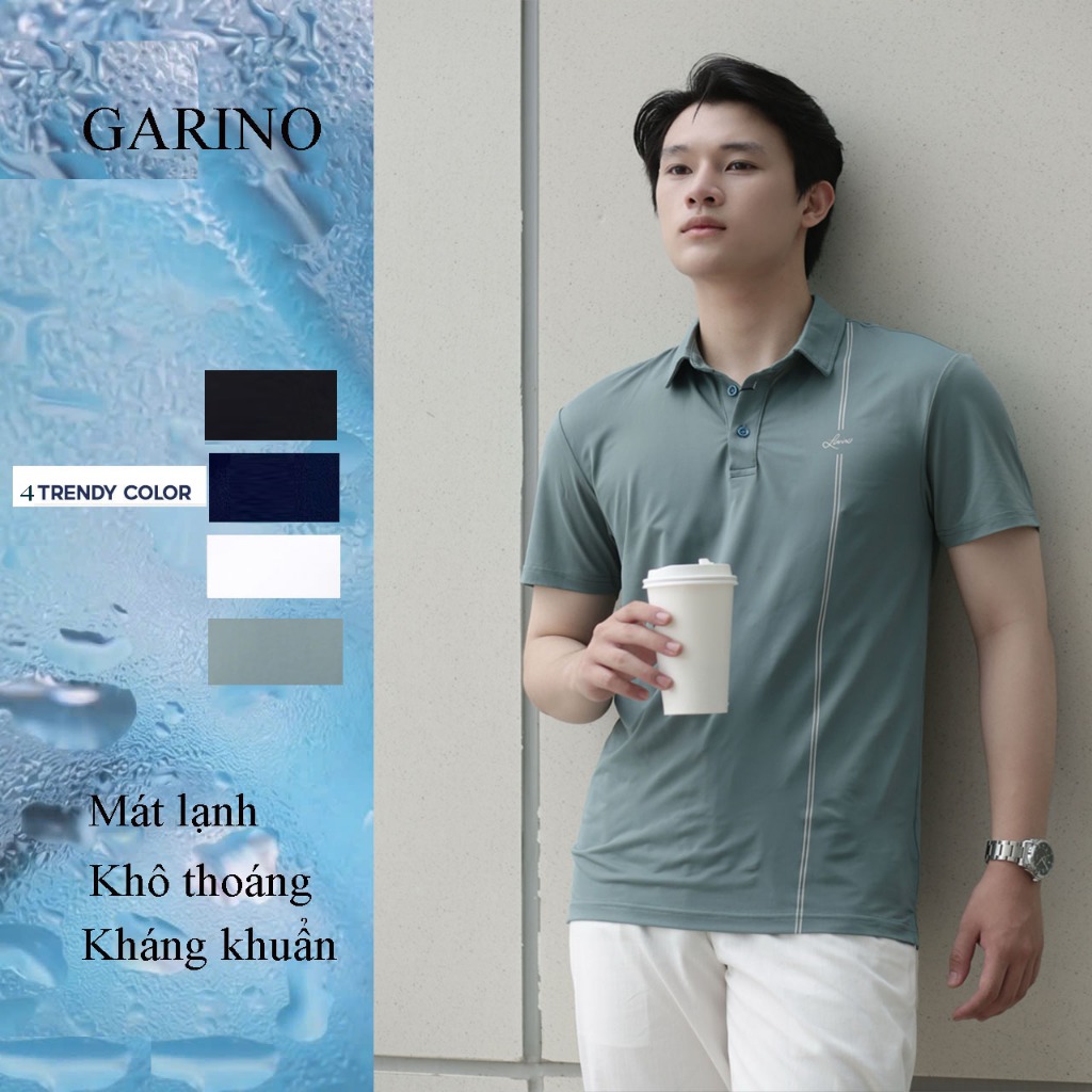 Áo polo nam GARINO Polo Nam Trơn polo Thể Thao nam, áo polo nam trắng, polo đen chuẩn phom LPL12S6