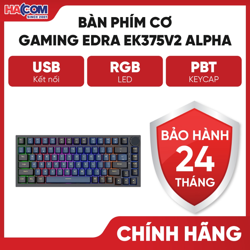 Bàn Phím Cơ gaming EDRA EK375v2 - Bảo Hành 24 Tháng HACOM PC
