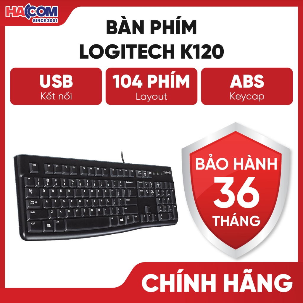 Bàn Phím LOGITECH K120 (USB/ĐEN) HACOM PC