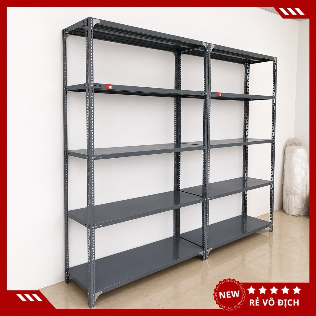 Kệ Sắt V Lỗ 2,3,4,5,6 Tầng Dài 1m2 x Rộng 40cm x Cao 0,6m-1m-1m2-1m5-1m8-2m – Kệ Bán Hàng, Kệ Để Hàn