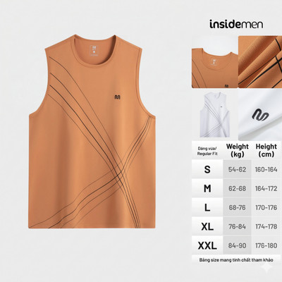 Áo Ba Lỗ Tanktop Nam Insidemen kiểu dáng thể thao, năng động, vải polyester cao cấp co giãn ITL098AS0