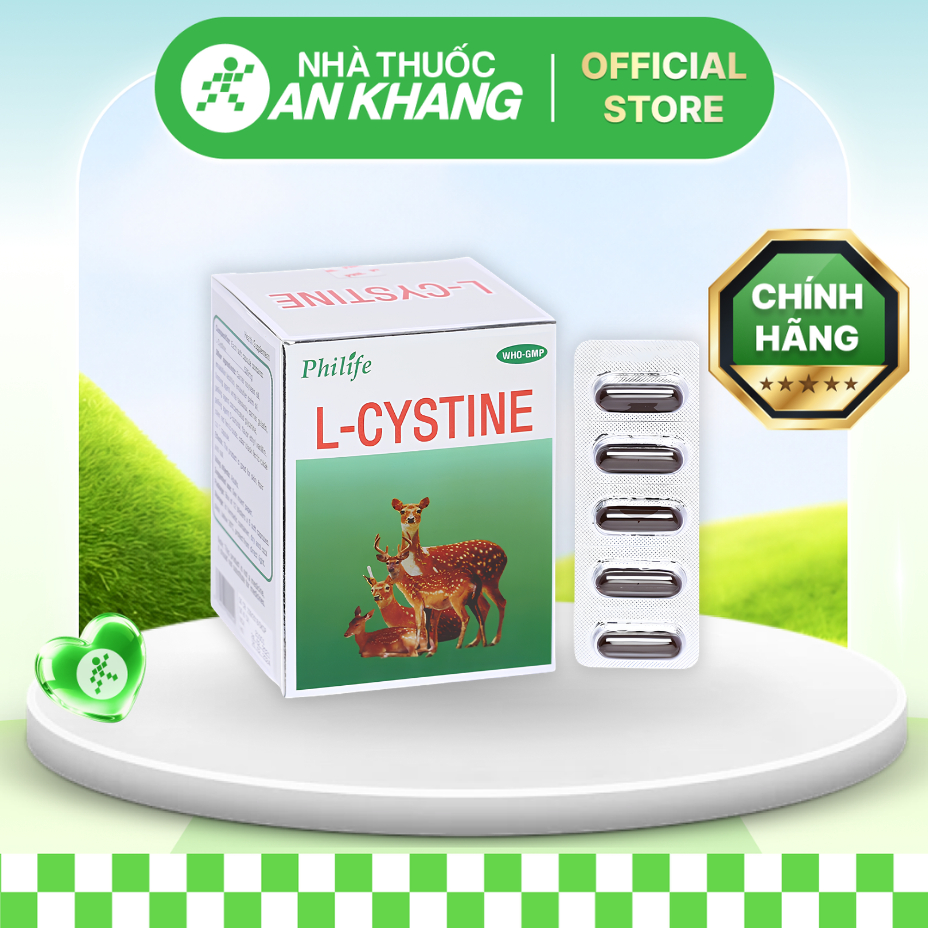 Philife L-Cystine làm đẹp da, tóc, móng hộp 60 viên [Nhà Thuốc An Khang - Chính Hãng 100%]