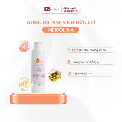 Dung dịch vệ sinh phụ nữ chiết xuất Yến mạch Hữu cơ NeBiolina, làm sạch, dưỡng ẩm, giảm ngứa 200ml