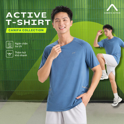 Áo phông active nam CANIFA tính năng Wicking  thấm hút khô thoáng  8TS26S005