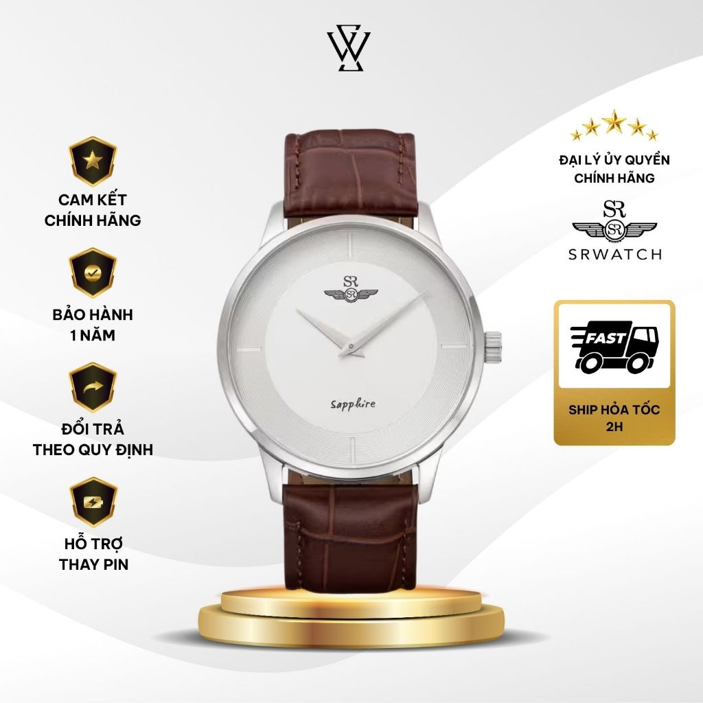 SRWatch Nam SG3004.4102CV Máy Pin/Quart Mặt Kính Sapphire Crystal 40mm Chính Hãng - Watchstore