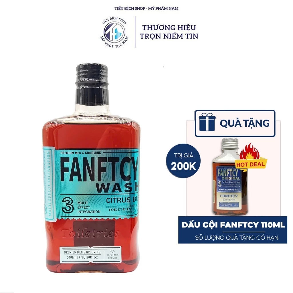 Sữa tắm nam Fanftcy Wash Citrus Burs 500ml + Gội phồng 150ml